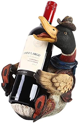 Casier à vin décoratif créatif au design raffiné de canard en résine