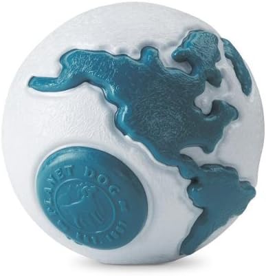 Old Soul Orbee-Tuff Orbee Dog Toy with Treat Spot in Silver/Teal Size: Large (7.25")