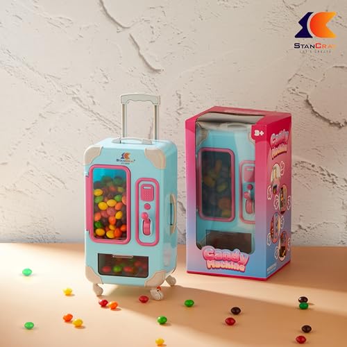 Image of Candy Dispenser, Cute Vending Machine for Desktop, Manual Candy Machine, Dispense Mini Candies, Birthday & Christmas Gift for Girls, Gift for Friends (Blue)