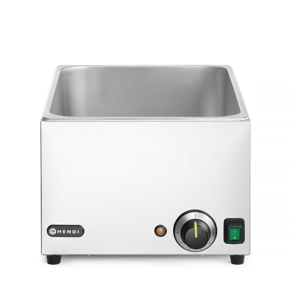 Hendi Bagnomaria Elettrico, Scaldavivande Per Buffet, Temperatura Regolabile 30 °C A 85 °C, 1 X Gn 1/1, 2 X Gn 1/2, 3 X Gn 1/3, 19L, 230V, 1000W, 590X332X(H)242Mm, Acciaio Inox-image