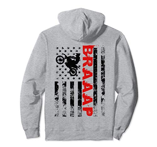 Braaap Vintage USA American Flag Tee Pullover Hoodie