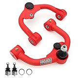 1-3' Lift Front Upper Control Arms for Nissan Xterra 2005-2015, Nissan Frontier 2005-2021, Pathfinder 2004-2018, PU Bushing, 2 Replacement Ball Joints, Wrinkle Red