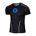 G-LIKE Men's Black Iron Man Short T-shirt