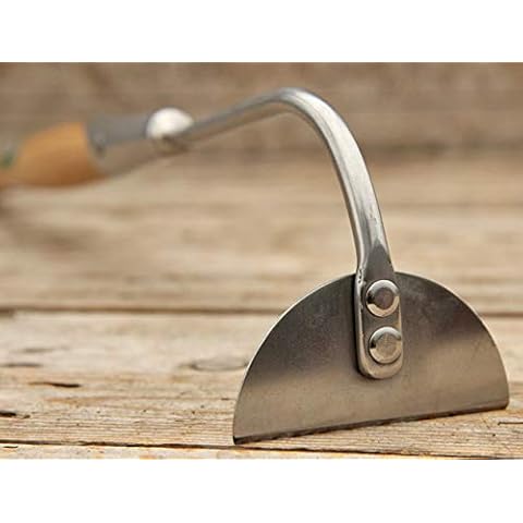 Greenman Traditional Onion Hoe Long Ash Handled Stainless Steel 68cm (27") x 7cm (3") Cover