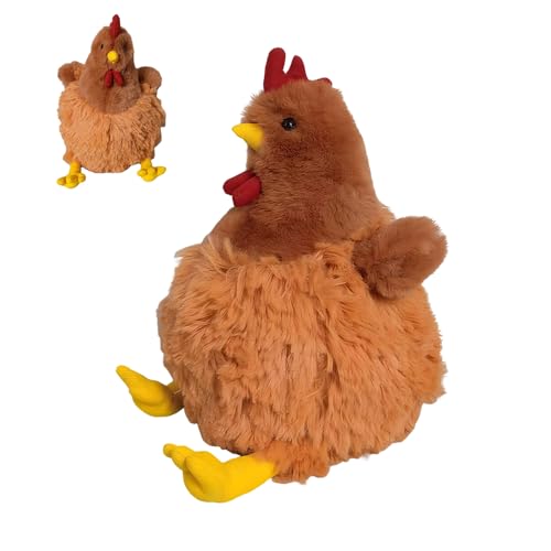 WDKXCN Huhn Kuscheltier, 26CM Huhn Plüschtier, Simuliertes Tier Hahn Kuscheltier, Super Weiche Huhn Spielzeug, Niedlichen Kuscheltiers Huhns, Plüsch Huhn Spielzeug Geschenk for Kinder und Erwachsene
