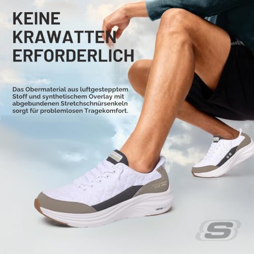 Skechers Herren Contour Foam Cozy Fit Turnschuhe, White Mesh/Duraleather/Taupe Trim, 39 EU – Ansicht 9