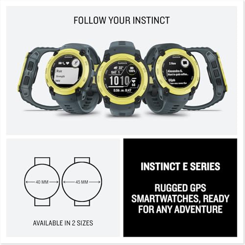 Image of Garmin Instinct E 40mm, Rugged Outdoor GPS Smartwatch, 24 /7 Health Monitoring, Wrist-Based Heart Rate, Up to 16 Days of Battery Life, Electric Lime /Twilight