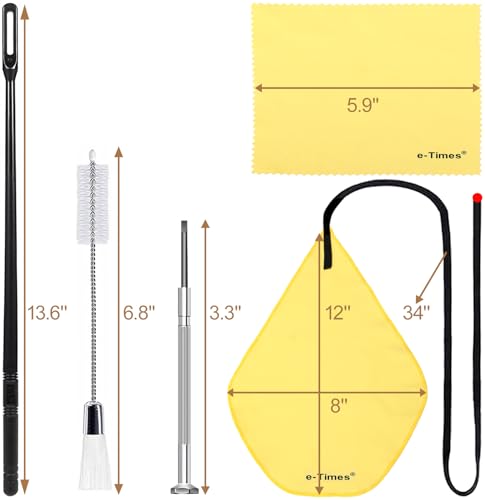 image for e-Times Flute Cleaning Kit, Flute Care Kit Including Rod, Brush, Screw
