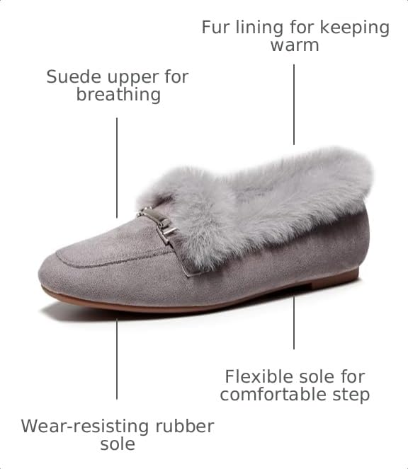 Image of VenusCelia Women's Cozy Furry Flat Shoe