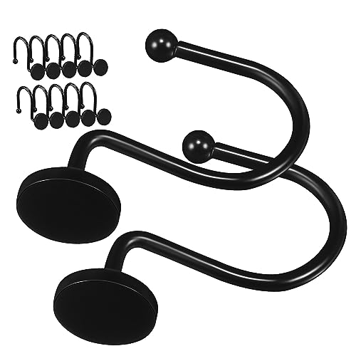 UTHCLO 12Pcs Heavy Duty Shower Curtain Hooks Metal Hanging Rings for Easy Installation Versatile Design Strong Support for All Curtain Types
