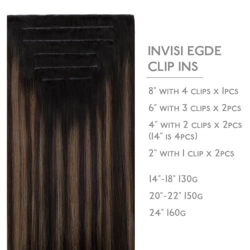 Image of WENNALIFE Invisible Edge Seamless Clip in Hair Extensions Real Human Hair