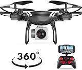 ZGYQGOO GPS 4 Axis Gyro, RC AltituHold, Modo sin Cabeza Largo Alcance, Drone HD Live Video 2.4Ghz Cámara WiFi, FPV Quadcopter, Helicóptero 8 Min. Tiempo Vuelo Largo Alcance, Negro