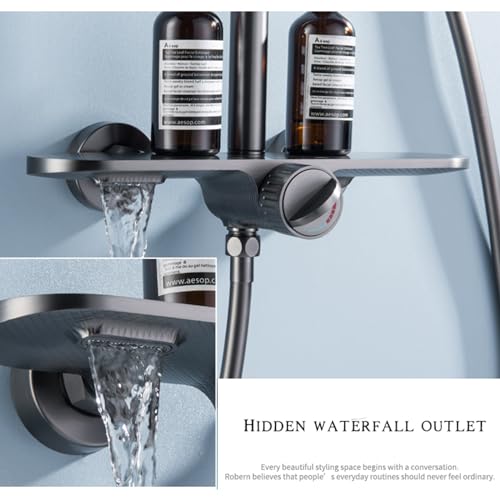 Ensemble de douche laiton mural avec colonne réglable et mitigeur unique - 6