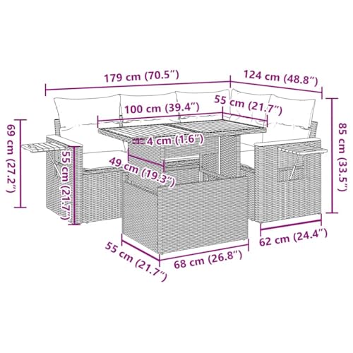 Salon de jardin 4 pcs modulable avec coussins pour optimiser les petits espaces - 4
