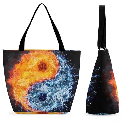 Sac pour femme Tai Chi Glace et Feu grand format artistique original