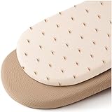 Konssy Muslin Bassinet Sheets for Baby Girl Boy, 2 Pack Soft Breathable Baby Bassinet Mattress Sheets Fit for Hourglass Oval Cradle, Moses Basket Rectangle Mattress (Camel, Sun)