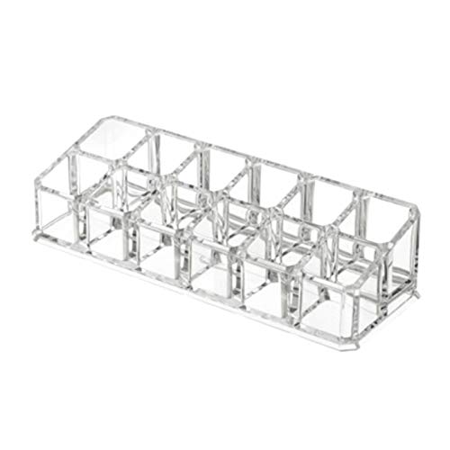 Organizador de Cosméticos e Acessórios com 12 Divisórias, Transparente, 4 x 17 x 6 cm, Ricca