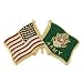 Mitchell Proffitt United States Army Seal Flag with American Flag Pin Military Collectibles, Red White Blue Green Gold, 1 inch