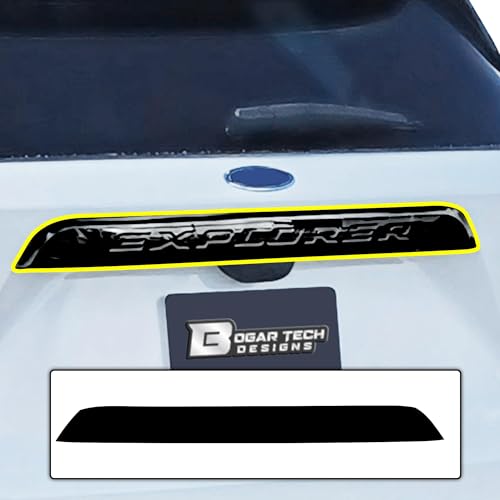 BOGAR TECH DESIGNS Rear Trunk Chrome Delete Overlay Compatible with Ford Explorer 2020-2024, Gloss Black