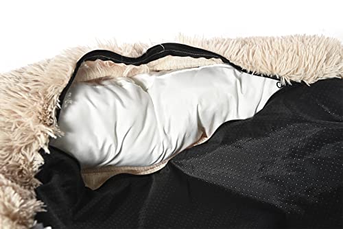 Max & Marlow Plush Faux Fur Bolstered Sofa Cover And Pet Bed Beige, Medium #TOP4
