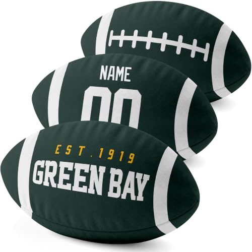 Image of ANTKING Green Bay Throw Pillow 2 Packs Custom Name Number Gifts | Personalized Gift for Youth for Birthday Christmas