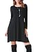 Costyleen Women's Casual Long Sleeve Loose Simple Flowy Swing T-Shirt Dress Black M