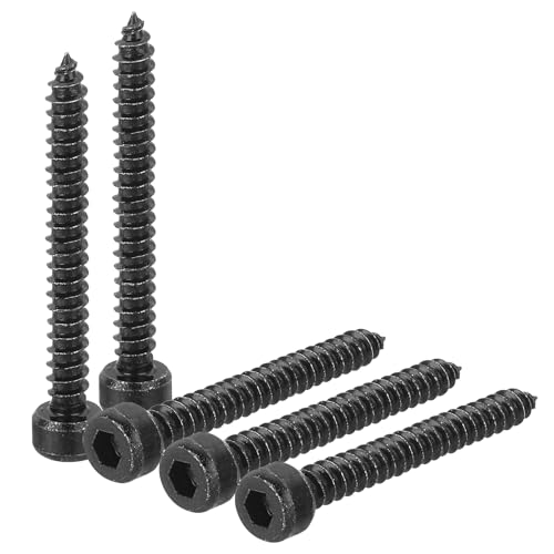 QUARKZMAN 150 Stück M4 Selbstschneidende Zylinderkopfschrauben, M4x35mm 304 Edelstahl, Sechskantkopf-Bohrschrauben, Innensechskant Zylinderkopfschrauben, Selbstschneidende Schraube - Schwarz
