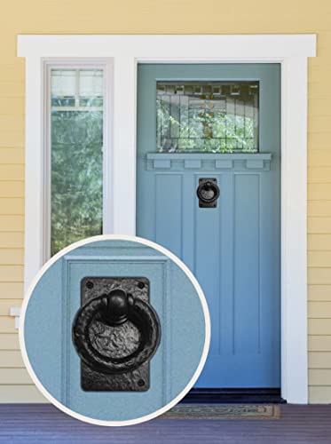 Akatva Negro Black Cast Iron Door Knocker For Front Door - Handmade Black Powder Coated Cast Iron Door Knocker - Exterior Home Door Knocker For Doors – Cast Iron Door Knocker Black Powder Coated #TOP1