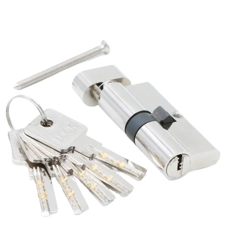 Cerradura de cilindro europeo 55 60 65 70 75 80 85 90 mm Cerradura de puerta de cobre de seguridad con 5 llaves for llave de latón de dormitorio interior(Dc-70mm)