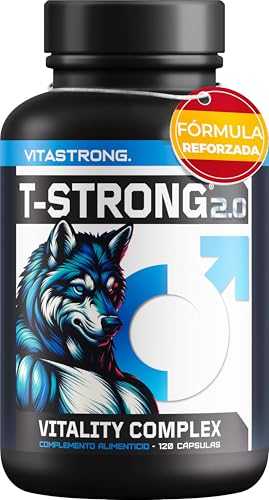 Vitastrong Vitality Complex - 120 cápsulas T-Strong 2.0 con arginina, taurina, maca, fenogreco, ginseng, ginkgo, zinc, vitamina B6 - energía, bienestar masculino y apoyo al rendimiento