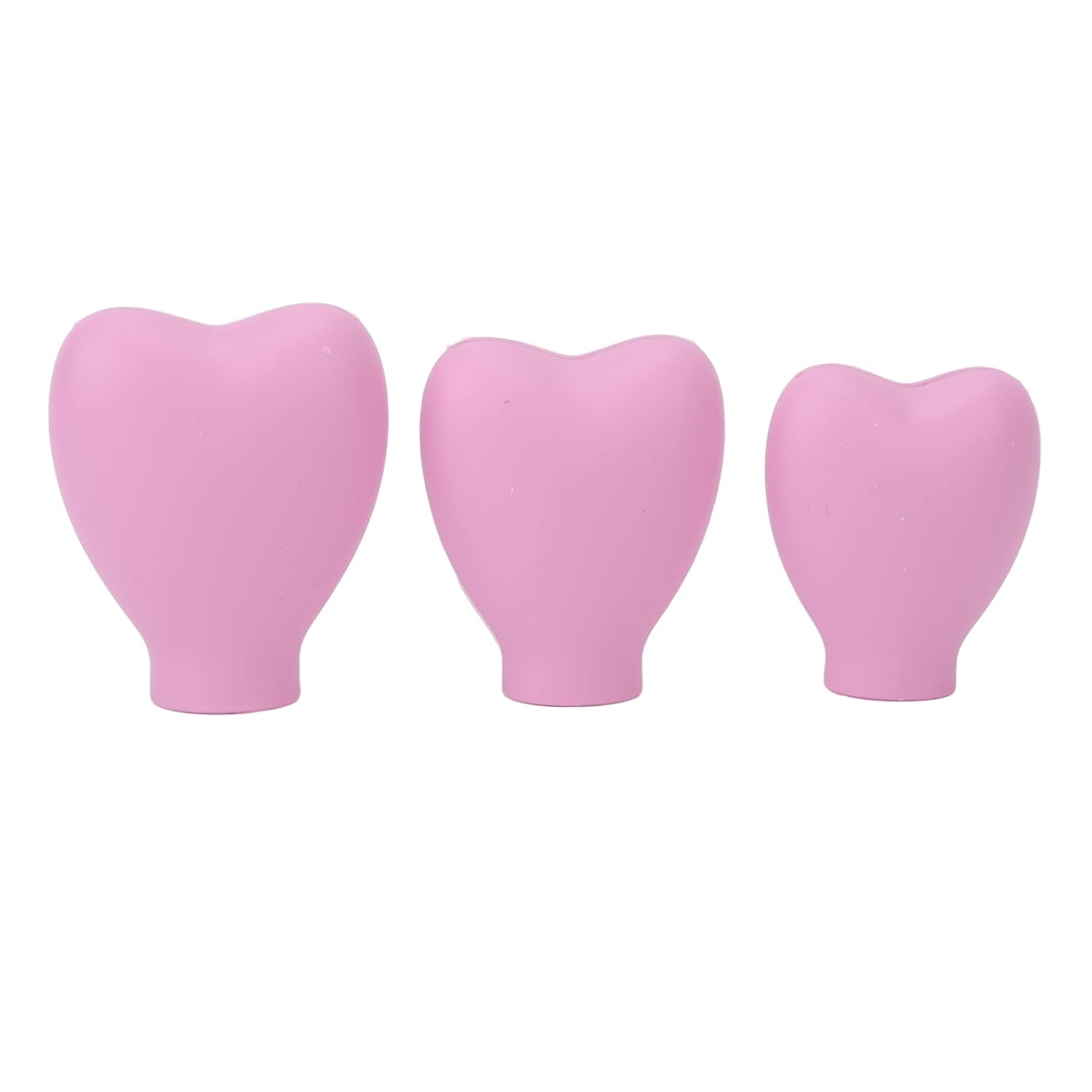 3pcs Heart Shaped Silicone Makeup Brush Cover - Portable and Practical Cosmetic Brush Guard Caps for Women & Girls