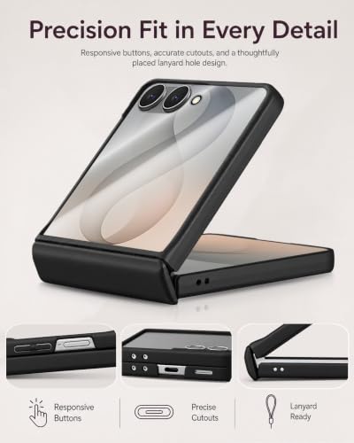 Image of STORMTAL for Samsung Galaxy Z Flip 8 Case, Hinge Protection, Built-in Screen Protector, Wireless Charging, Shockproof, Slim Rugged Phone Protective Case for Galaxy Z Flip 8 Black