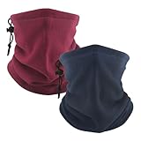 Jocanova 2 Piezas Bufanda de Cuello Unisex Invierno, Braga Cuello Cálida y A Prueba de Viento, Pasamontañas de Forro Polar Suave para Esquí, Moto, Correr y Ciclismo