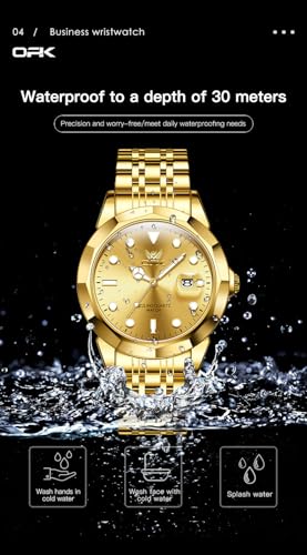 Image of OPK Watches for Men Diamond Roman Analog Mens Watches Waterproof Large Stainless Steel Men Wrist Watch Business Father Gift Watch Blue