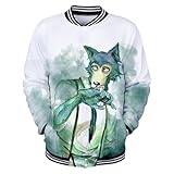ISaikoy Anime BEASTARS Baseball Uniform Legoshi Sweatshirt Jacket Hoodie Sweater Hooded Costume