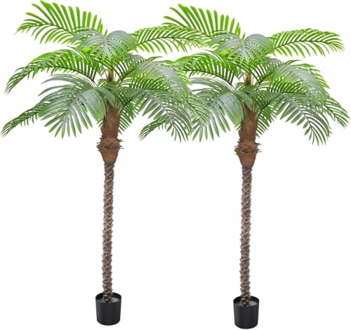 Image of Artificial Palm Trees for Outdoors,6.5ft Tall Fake Plant for Indoor /Outdoor