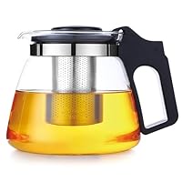 Lovegrace Glas-Teekanne mit Siebaufsatz, Hitzebeständig, Edelstahl Filter Sieb, Überhitzungsschutz, Ideal für Lose Tees (1500ml)