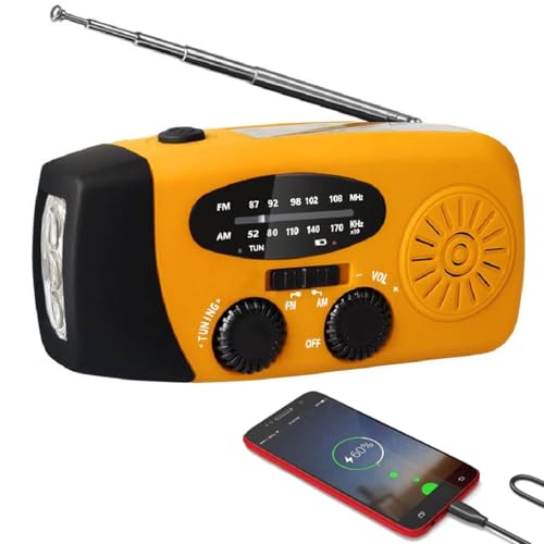 IQeer Weather Radio,Solar Hand Crank 3-Way Power Emergency Radio,Battery Operated AM - View #8