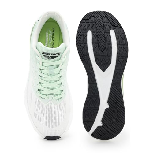 Image of Red Tape Men's Sneakers White Green Printing Round Toe Lace-Up