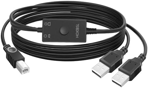 Printer Cable Splitter 2 in 1 Out,Prlnter Splitter for Two Computers