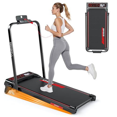 Cinta de Correr, 4 en 1, 1-12 KM/H, 8% de Inclinación, Motor de 2,25HP, con Mando a Distancia/Pantalla LED y Soporte para móvil, Cinta de Correr Plegable.