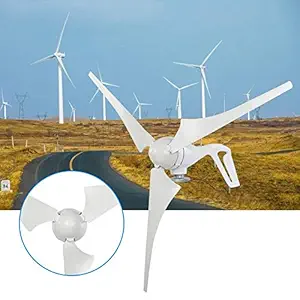 THE MARS Wind Generator, 12V/24V 100W 3PCS 580mm Nylon Fiber Wind Flabellums Power Windmill Wind Turbor Generator for Outdoor Travel Hiking Backyard Factory(12V-White)