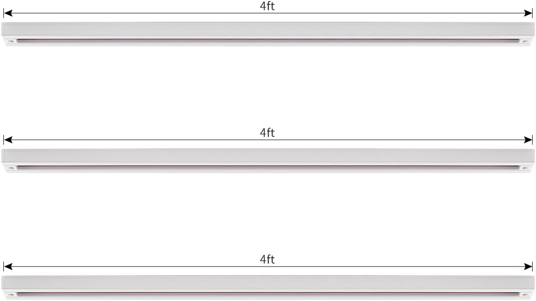 mirrea White H Type 4-feet Track for Ceiling Track Lightin Pack of 3