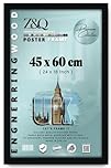 Z&Q Large Poster Frame 45cm x 60cm Large Picture Frames Shatter-Resistant Perspex Portrait & Landscape Display Frames for Wall Decoration Photos Canvas Paintings Art Gallery (Black)