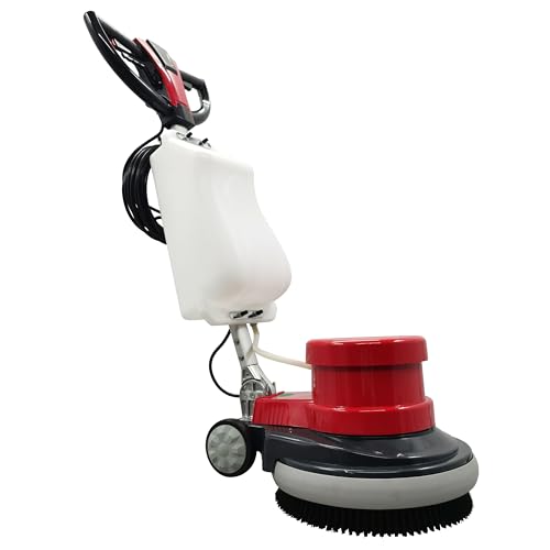 IntXanth Floor Scrubber Buffer Heavy Duty Polisher Machine Polished Waxed Refurbished Tile Scrubber Cleaner Wood Marble Cement Pavement Epoxy Rubber Carpet Red Commercial Industrial Domestic