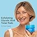 MAREE Glycolic Acid Pads - Toner Pads for Face Cleansing - Exfoliating Pad with Tea Tree Oil, Salicylic Acid & Vitamins E, B3, B5 - Acne Clearing, Skin Pore Resurfacing & Radiance Device - 50 Count