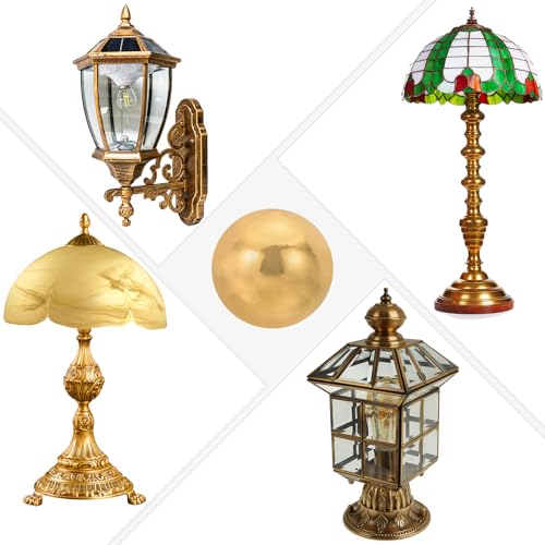 Image of PATIKIL 25mm Ball Lamp Finials Caps Knob, 2 Set Lamp Shade Decoration, Red Bronze