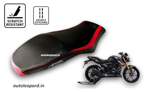Image of Apache 4V160 RTR Bike SEAT Cover,PU Leather,Ready to FIT,Rope PROVIDEDDUAL Colour RED Black