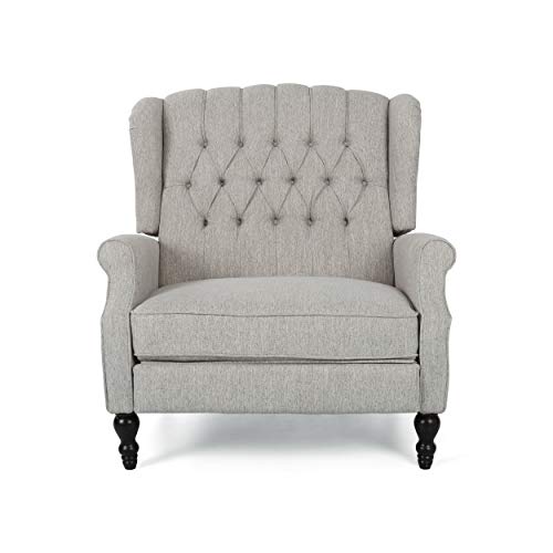 Sillón reclinable moderno gris claro con respaldo alto miniatura 3