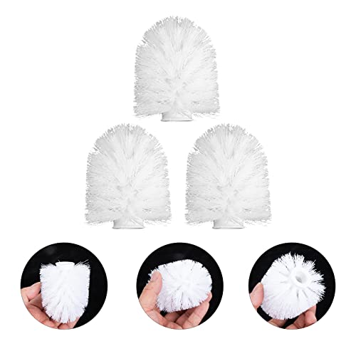 Image of 3pcs Bowl for Tools Plastic Household Replacement Cleaners Round Accessories Heads Durable Head Home Scrubber Brush Hotel Cleaning System Bathroom White